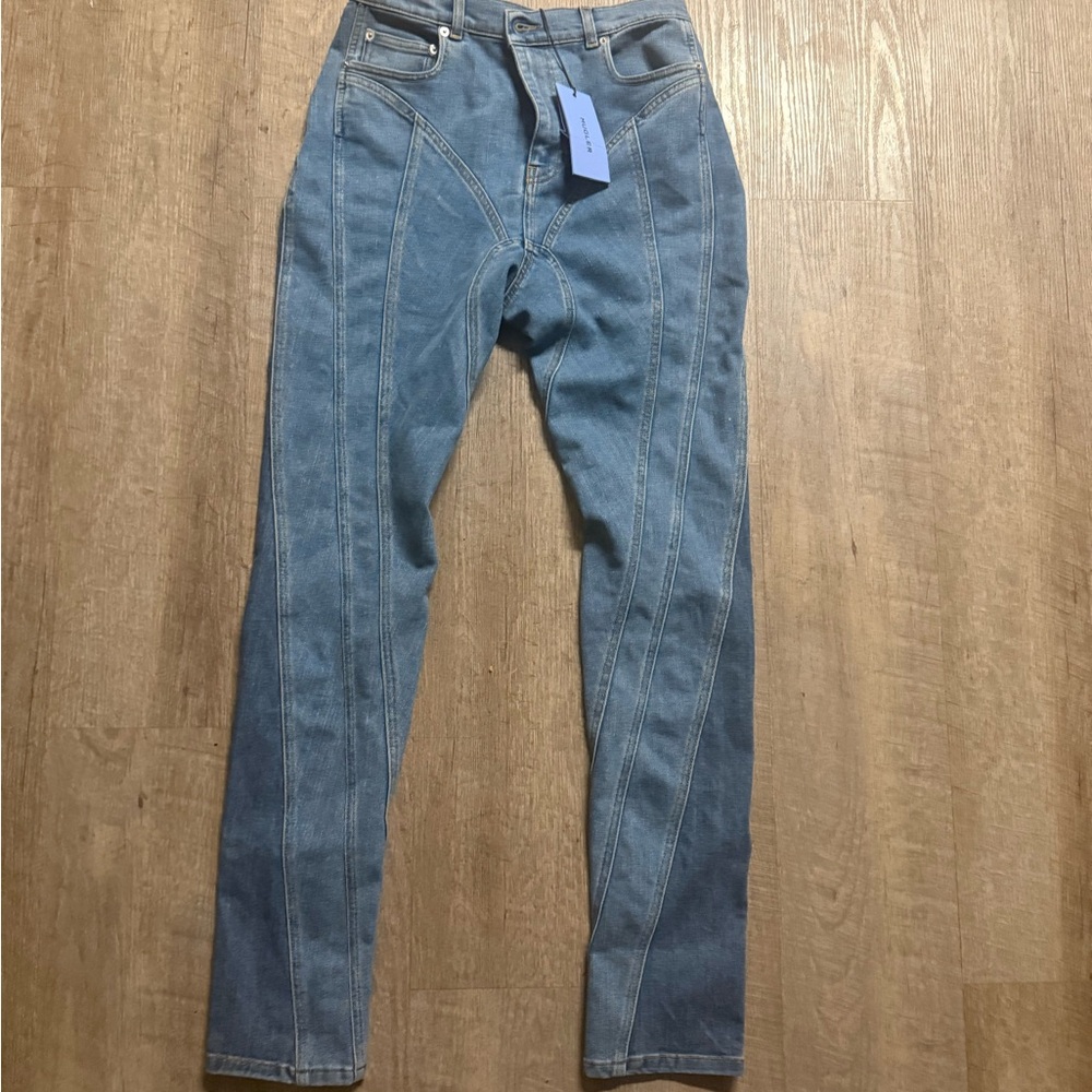 Mugler Women's Straight Leg Blue Jeans